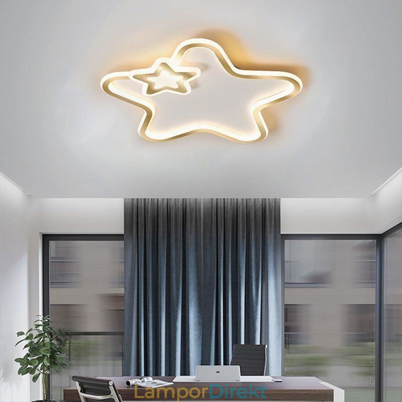 Creative Star Flush Mount Golden Star Taklampa