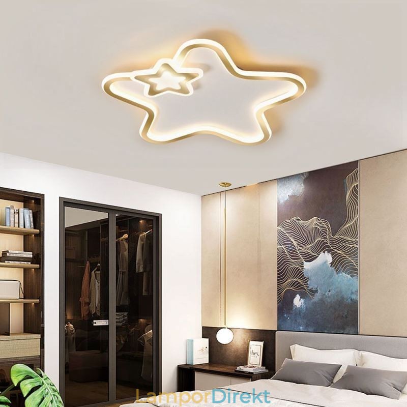 Creative Star Flush Mount Golden Star Taklampa