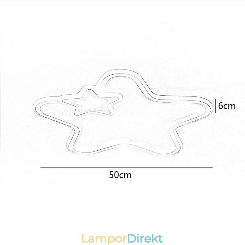 Creative Star Flush Mount Golden Star Taklampa
