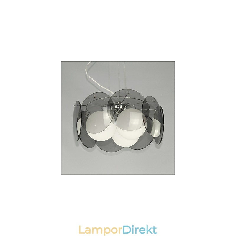 Erbjudanden Milan Simple Fashion Style Ljuskrona Ljus Rök Grå Ljuskrona I Glas