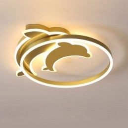 Guld Dolphin Flush Mount Taklampa