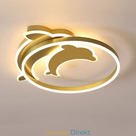 Guld Dolphin Flush Mount Taklampa Guld Dolphin Flush Mount Taklampa