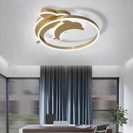 Guld Dolphin Flush Mount Taklampa