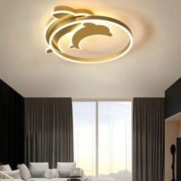 Guld Dolphin Flush Mount Taklampa