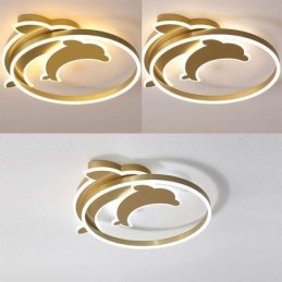 Guld Dolphin Flush Mount Taklampa