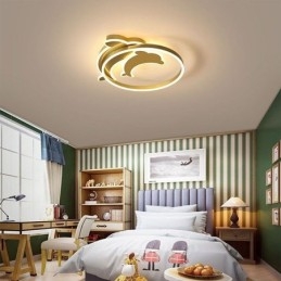 Guld Dolphin Flush Mount Taklampa