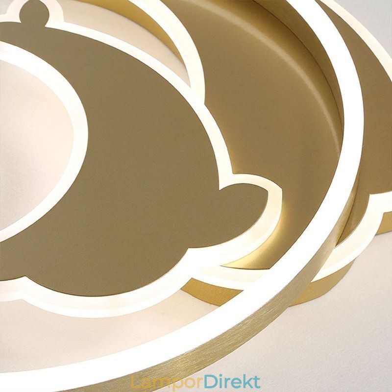 Guld Dolphin Flush Mount Taklampa