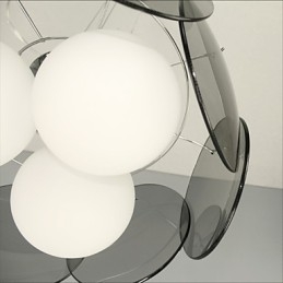 Erbjudanden Milan Simple Fashion Style Ljuskrona Ljus Rök Grå Ljuskrona I Glas