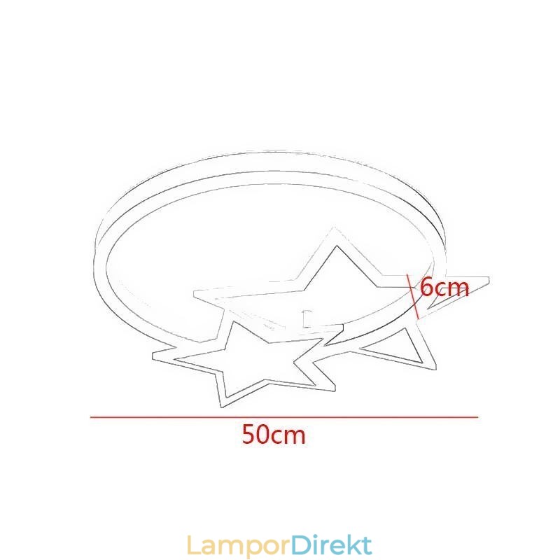 Star Flush Mount Taklampa Akryl Double Stars Ljusarmatur