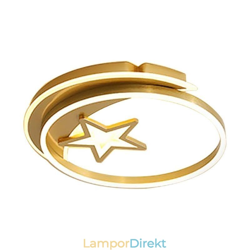 Moon Star Flush Mount Taklampa Guld Akryl Armatur
