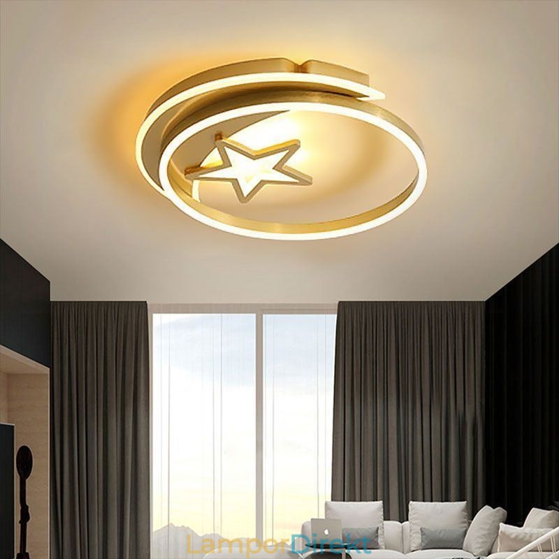 Moon Star Flush Mount Taklampa Guld Akryl Armatur