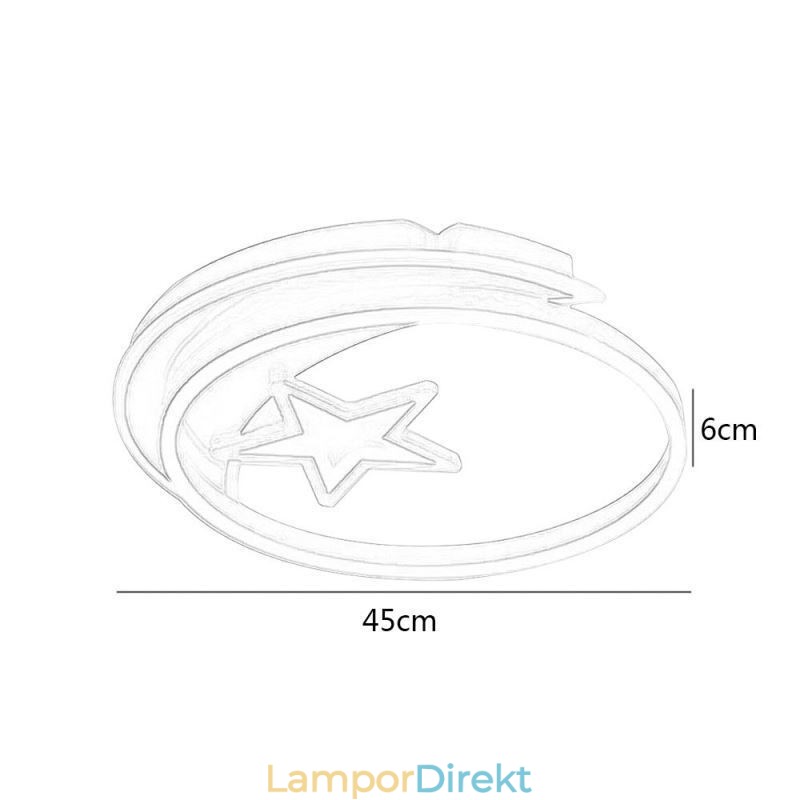 Moon Star Flush Mount Taklampa Guld Akryl Armatur