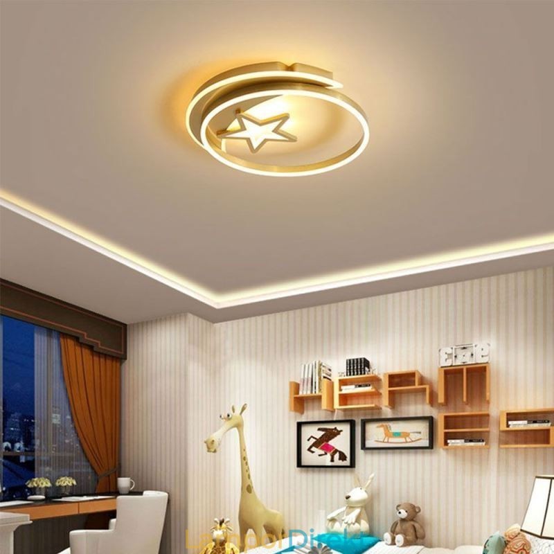 Moon Star Flush Mount Taklampa Guld Akryl Armatur