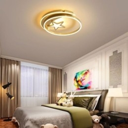 Moon Star Flush Mount Taklampa Guld Akryl Armatur