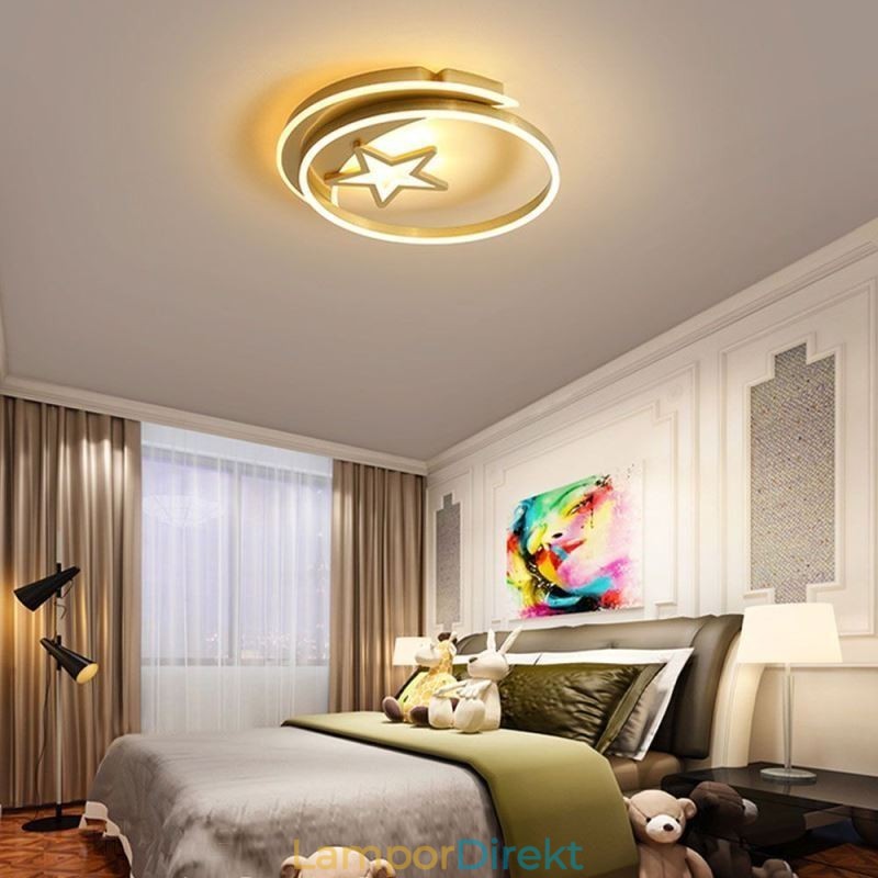 Moon Star Flush Mount Taklampa Guld Akryl Armatur