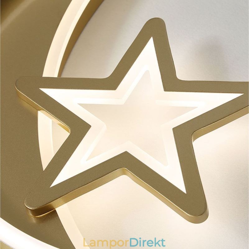 Moon Star Flush Mount Taklampa Guld Akryl Armatur