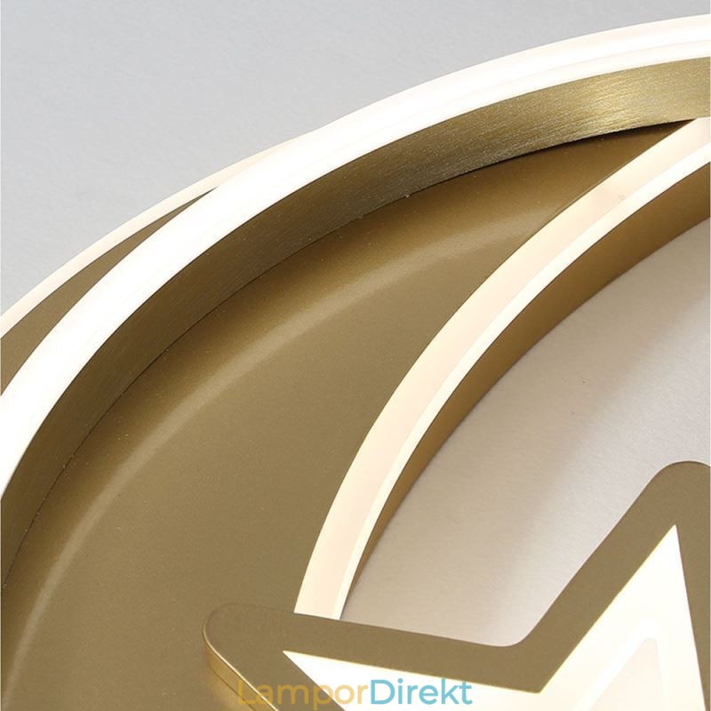 Moon Star Flush Mount Taklampa Guld Akryl Armatur