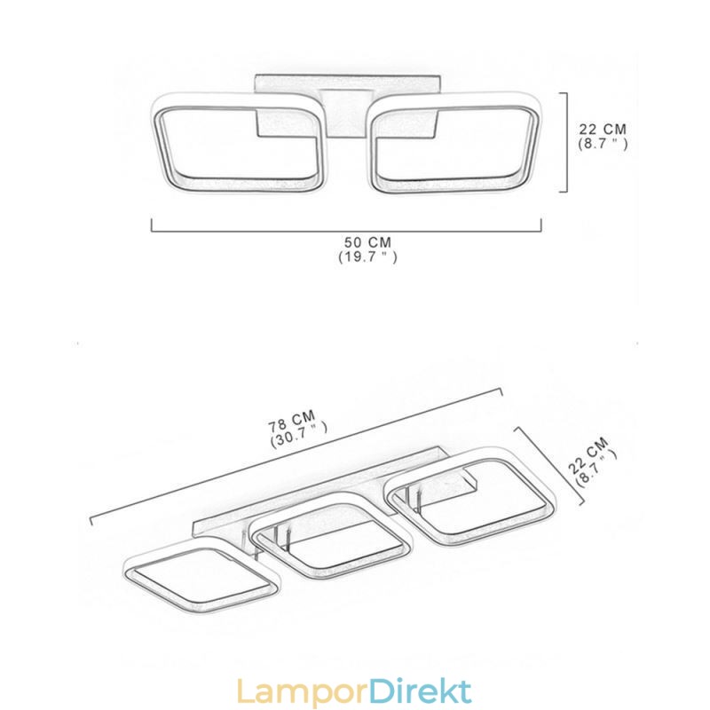 Modern Minimalistisk Infälld Taklampa I Akryl Med Fyrkantig Ram