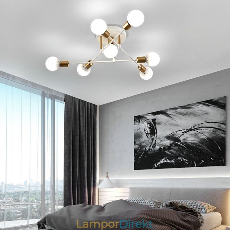 Simple Magic Beans Flush Mount Crossed Ceiling Light