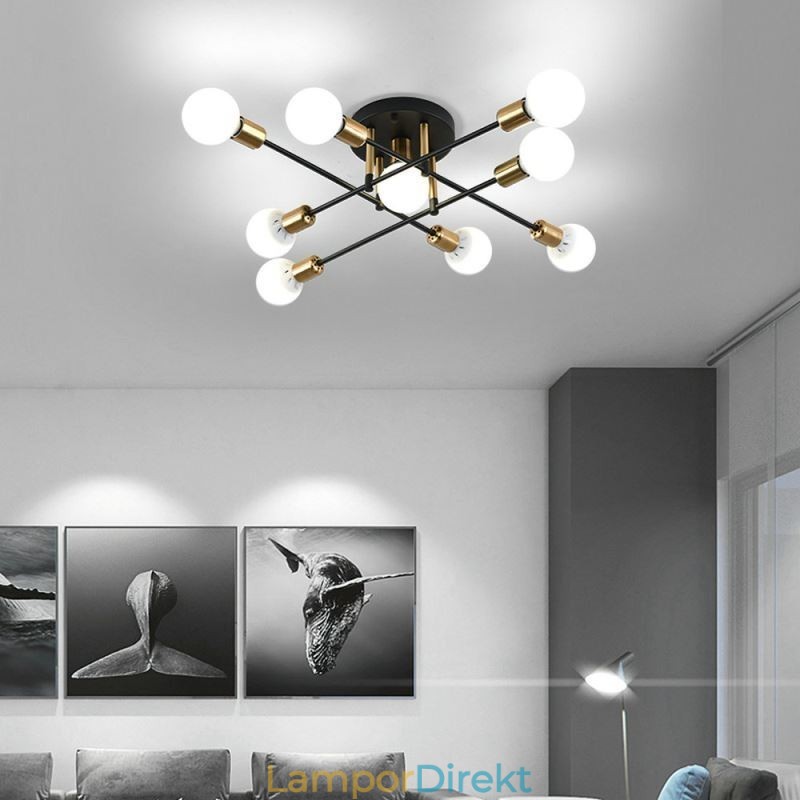 Simple Magic Beans Flush Mount Crossed Ceiling Light