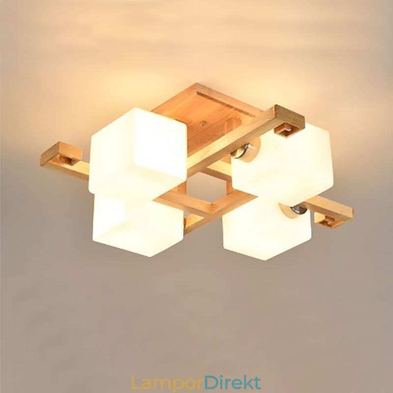 Nordic Flush Mount Taklampa Creative Warm Solid Wood Light