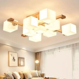 Nordic Flush Mount Taklampa Creative Warm Solid Wood Light