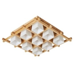 Nordic Square Grid Infälld Taklampa Gummi Trälampa