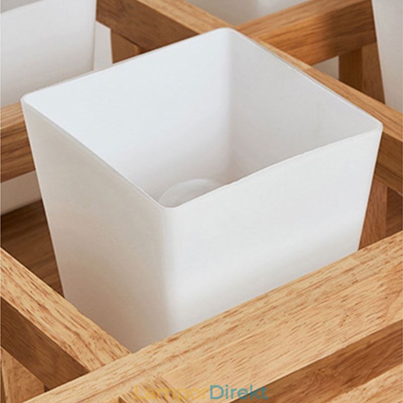Nordic Square Grid Infälld Taklampa Gummi Trälampa