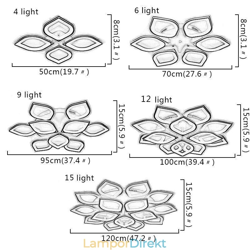 Modern Enkel Infälld Taklampa I Akrylkronblad