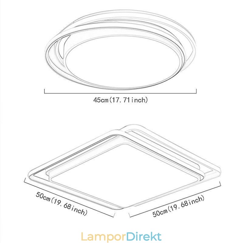 Modern Enkel Infälld Geometrisk Taklampa Fyrkantig Ramlampa