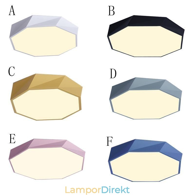 Modernt Infällt Special Octagon Design Takljus Ultratunnt Lampljus