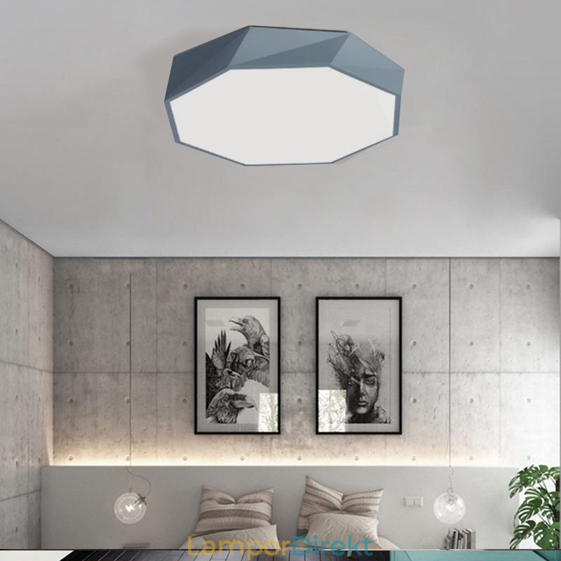 Modernt Infällt Special Octagon Design Takljus Ultratunnt Lampljus