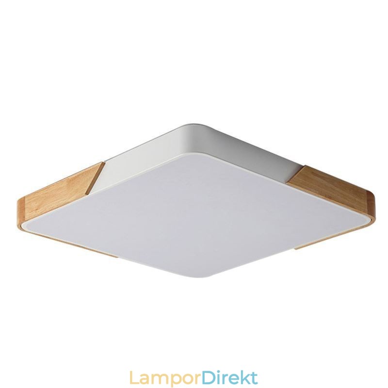 Enkel Infälld Taklampa I Träram Supertunn Designlampa Dinging Light