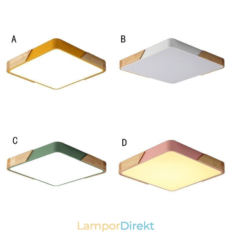 Enkel Infälld Taklampa I Träram Supertunn Designlampa Dinging Light