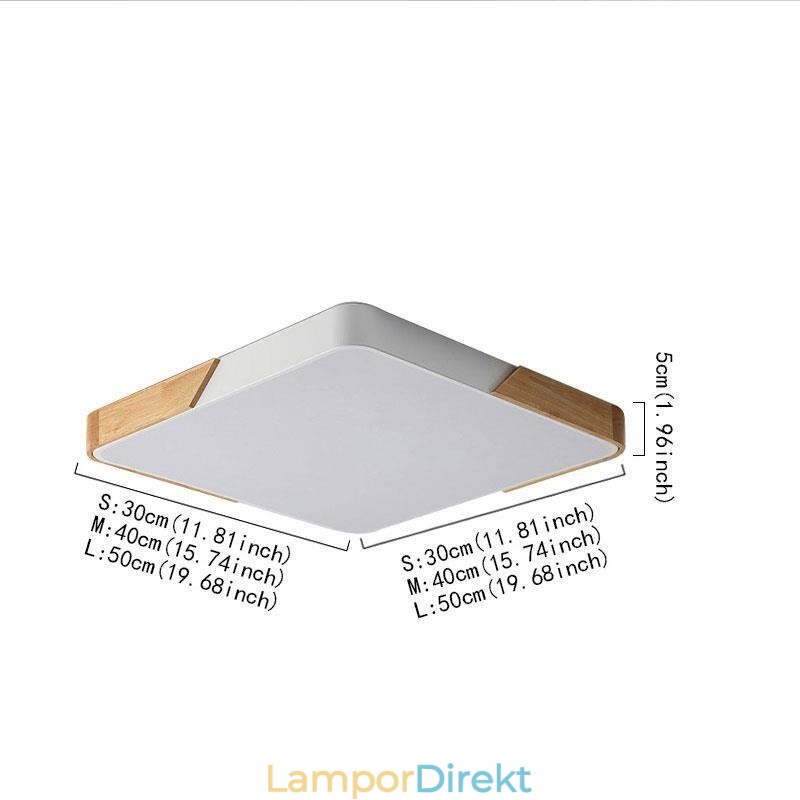 Enkel Infälld Taklampa I Träram Supertunn Designlampa Dinging Light