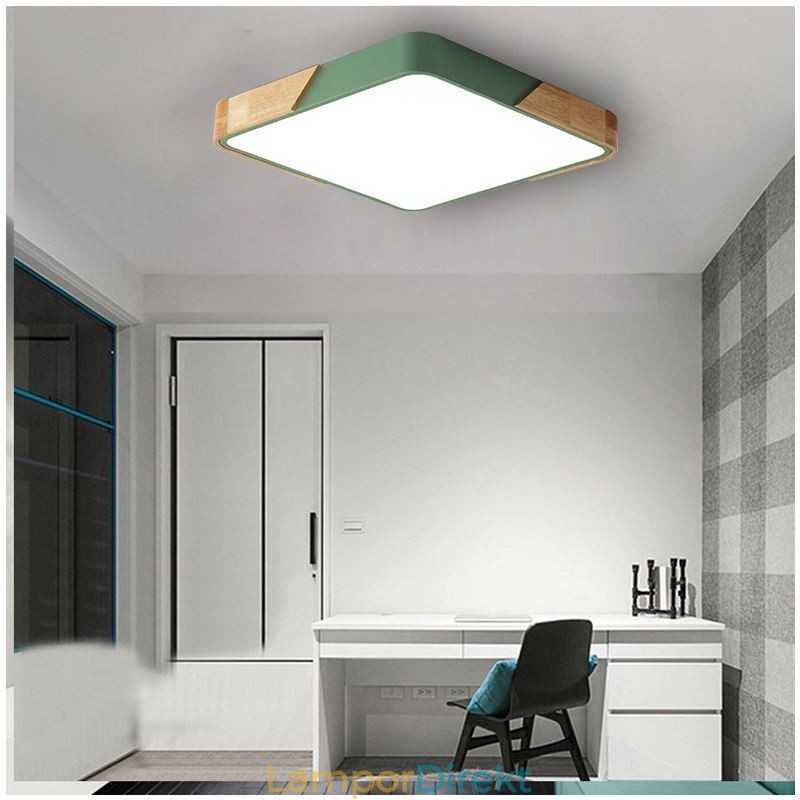 Enkel Infälld Taklampa I Träram Supertunn Designlampa Dinging Light