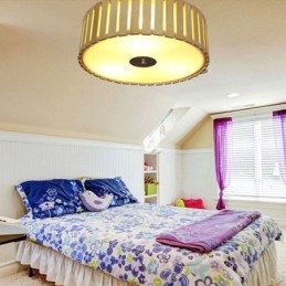 Stor Bambu Flush Mount Kinesiska Kreativa Taklampa Barnbelysning