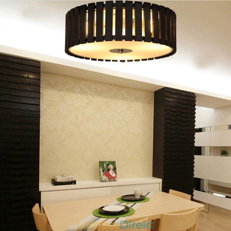 Stor Bambu Flush Mount Kinesiska Kreativa Taklampa Barnbelysning