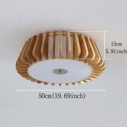 Nordic Round Flush Mount Creative Bamboo Takbelysning