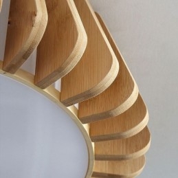 Nordic Round Flush Mount Creative Bamboo Takbelysning