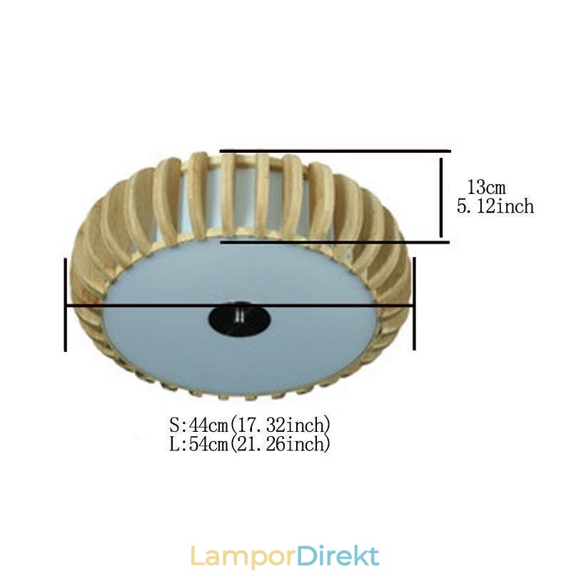 Rural Bamboo Flush Mount Pumpa Form Takbelysning
