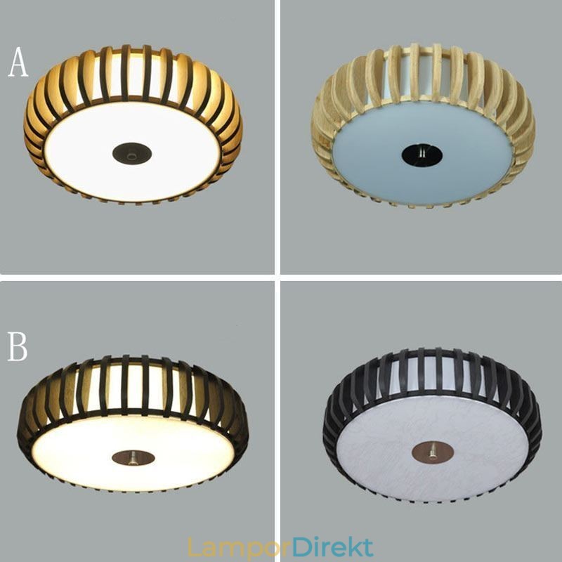 Rural Bamboo Flush Mount Pumpa Form Takbelysning