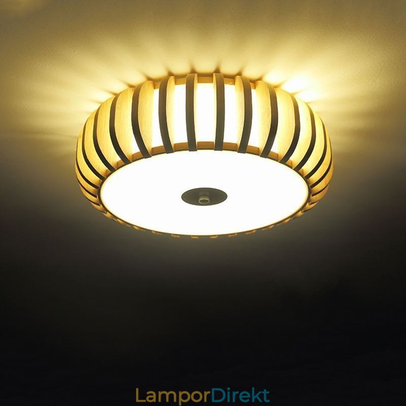 Rural Bamboo Flush Mount Pumpa Form Takbelysning