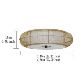 Kinesisk Specialbambu Flush Mount Creative Japansk Rund Taklampa