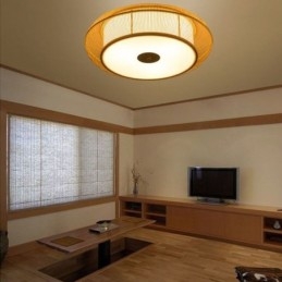 Kinesisk Specialbambu Flush Mount Creative Japansk Rund Taklampa