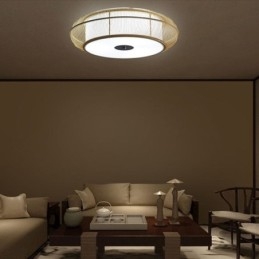Kinesisk Specialbambu Flush Mount Creative Japansk Rund Taklampa