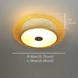 Modern Bamboo Flush Mount Kinesisk Vävd Takbelysning