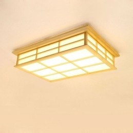 Japansk Cuboid Takbelysning Massivt Trä Takbelysning