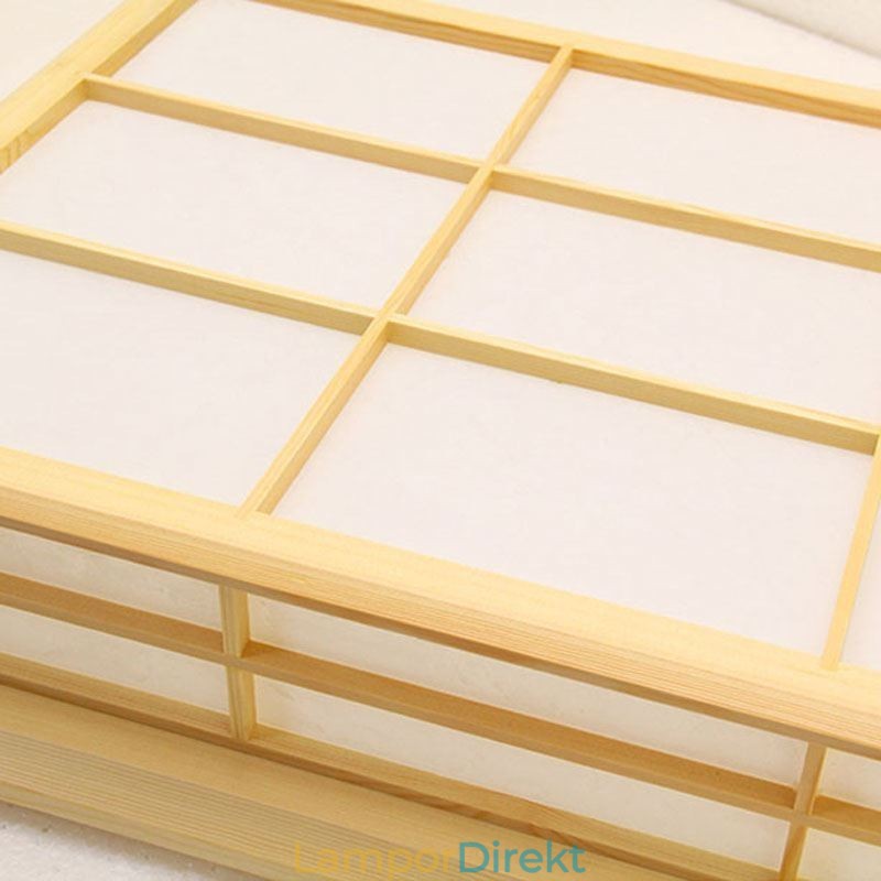 Japansk Cuboid Takbelysning Massivt Trä Takbelysning