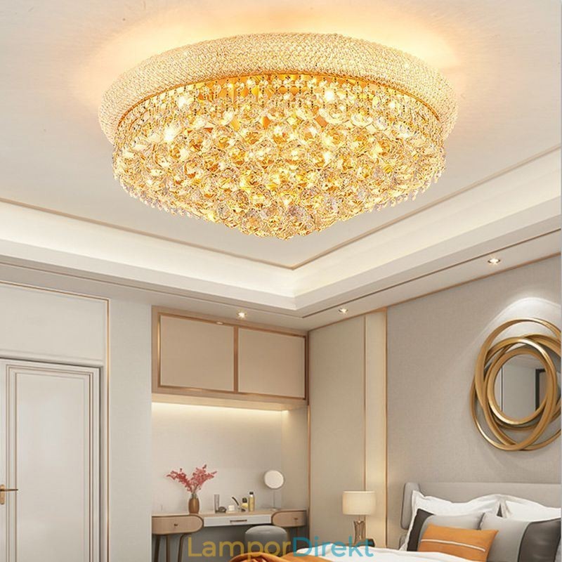 European Flush Mount Light Lyx Crystal Taklampa